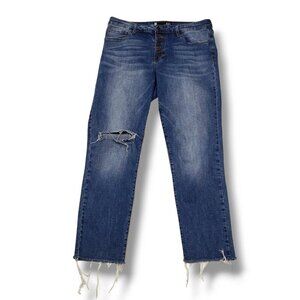 Kut from the Kloth Catherine High Rise Ankle Straight Jeans‎ Womens 8 Distressed